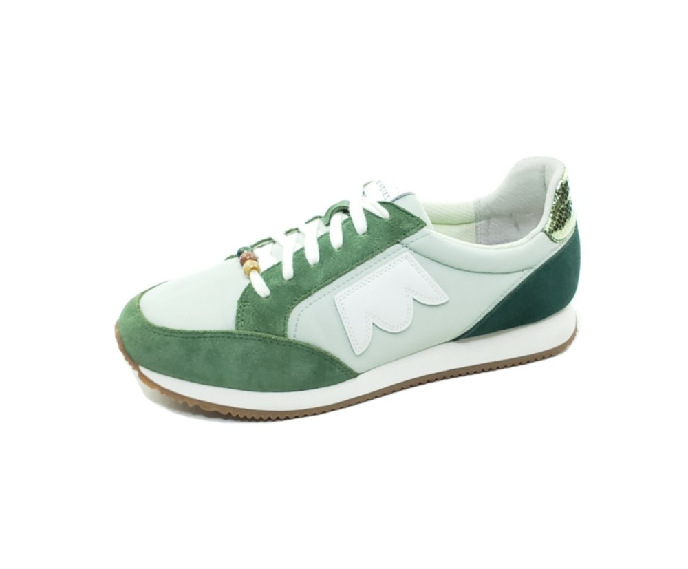 Birdies Roadrunner Sneakers Womens Green Leather Nylon Suede Lace Up Size 9